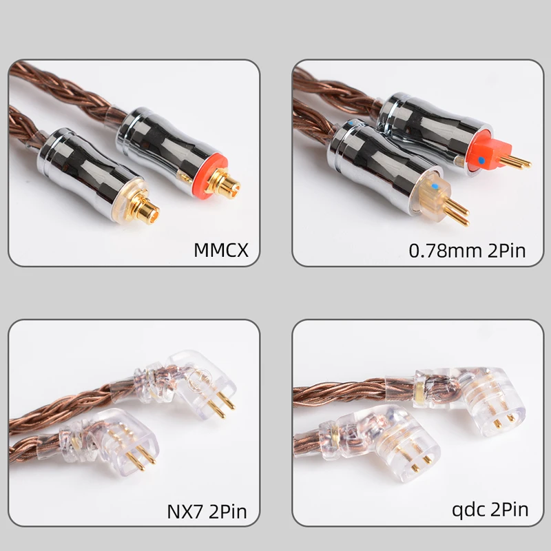 NiceHCK C24-4 Garso Kabelį 24 Core Gryno Vario Kabelių Ausinių Laidas 3.5 mm/2.5 mm/4.4 mm MMCX/NX7/QDC/0.78 2Pin už MK3 LZ A6 A7 EBX21 0
