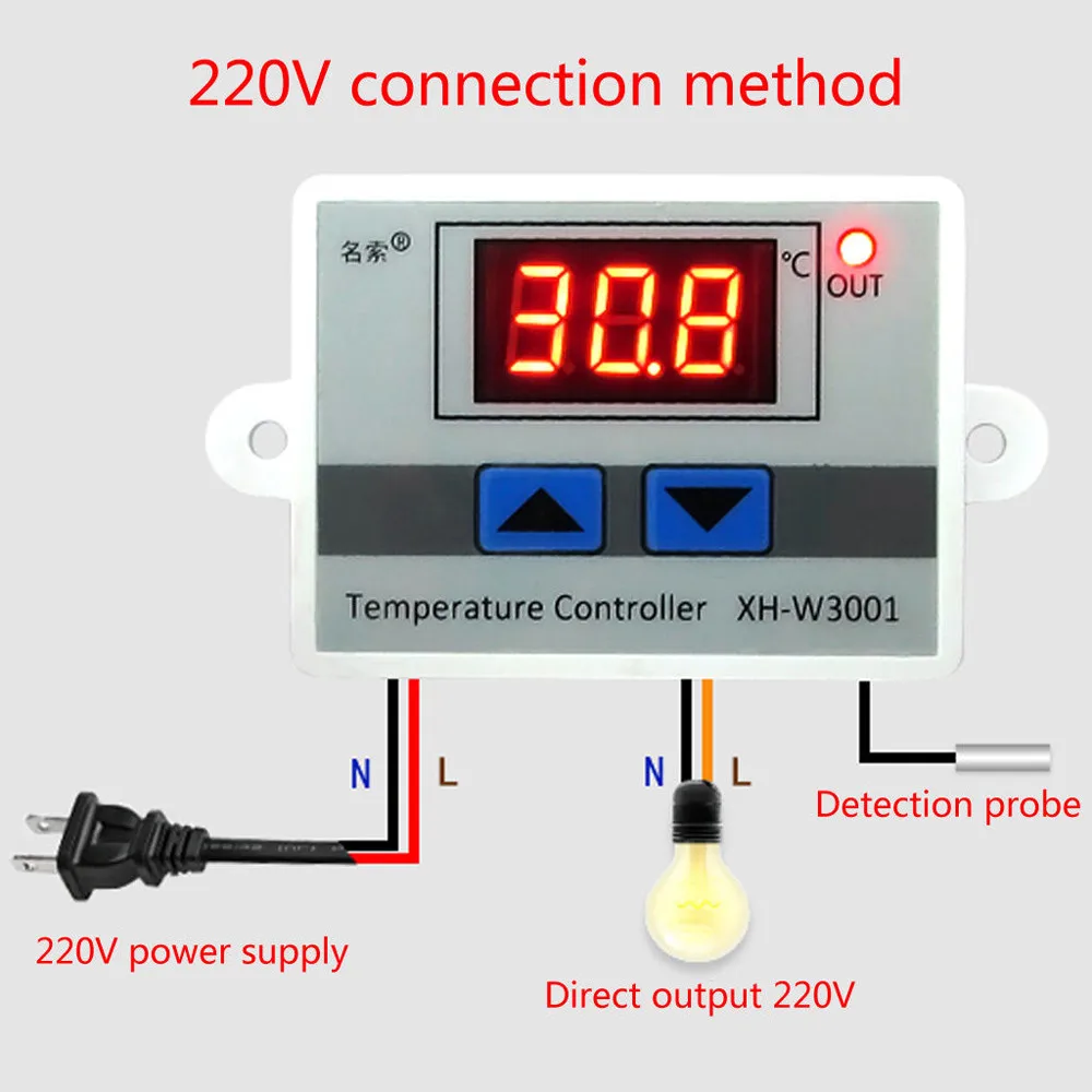 3pcs 220V Skaitmeninis LED Temperatūros Reguliatorius 10A Termostato Jungiklį Zondo Smart Temperatūros Kontrolės Sistema Žvalgybos Šeimos 1