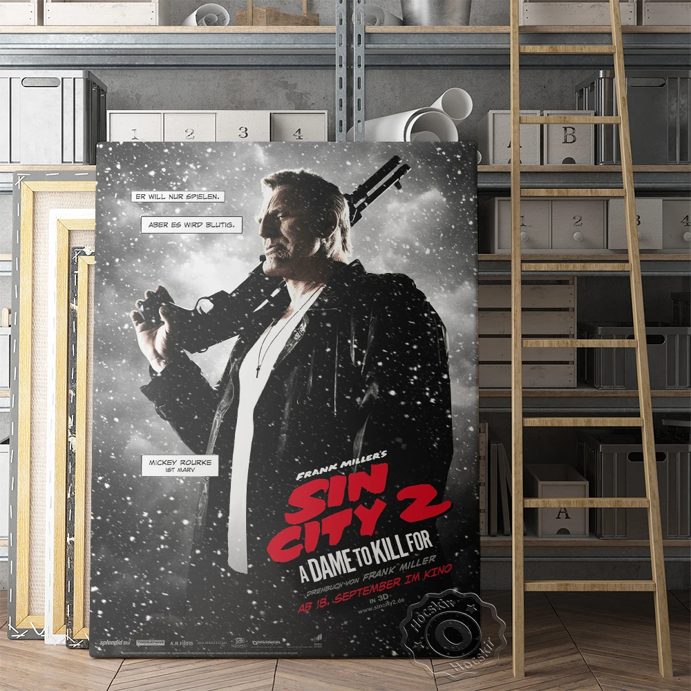 Sin City Filmo Plakatas, Juoda Balta Plėvele Pobūdžio Sienų Tapyba, Sin City Sienų Lipdukai, Žudikas Abstrakčiai Sienos Nuotrauka, Gerbėjų Dovana 0