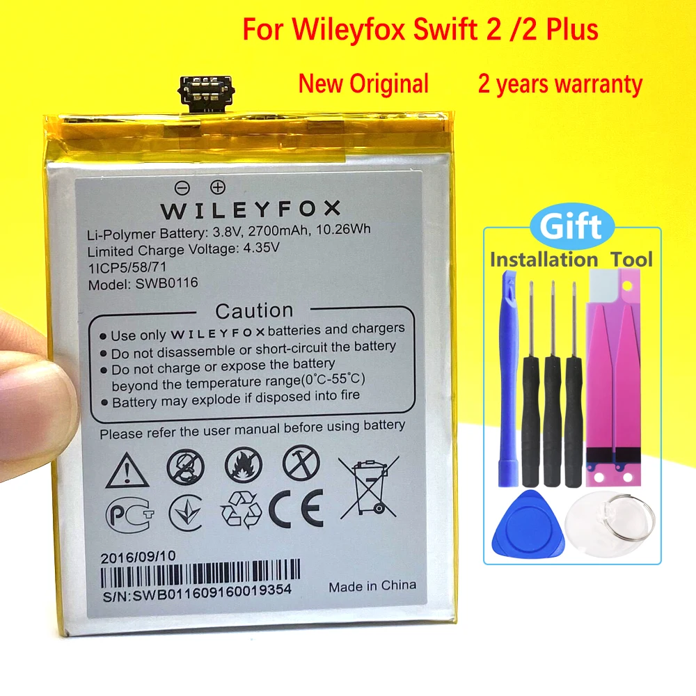 Naujas Originalus 2700mAh Baterija Wileyfox Swift 2 / 2 Plius SWB0116 Sandėlyje Telefonas Aukštos Kokybės Baterija 1