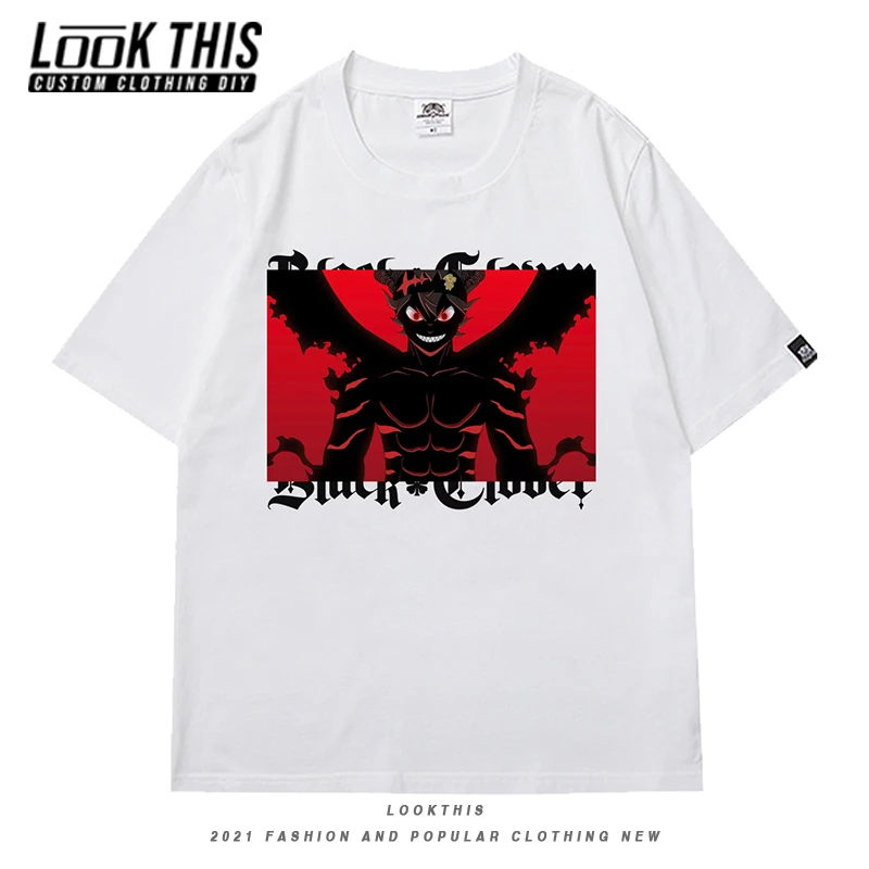 Gotikos Anime Black Dobilų Harajuku Gatvėje 2021 Summrt Vyrų Prarasti Minkštas marškinėliai Negabaritinių T-shirt mens Laiškas Spausdinti Viršūnes & Tees 4