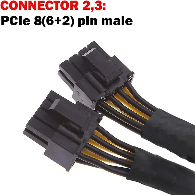 2021 CPU Power Splitter Cable 8Pin Dual CPU 8 Pin(6+2) CPU motininės Plokštės Maitinimo Adapteris Y Splitter ilgintuvas 20cm 2