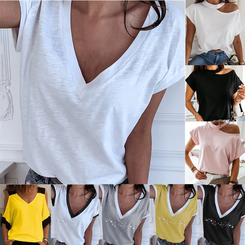 Balta Vasaros Marškinėliai Moterims Laisvalaikio Moteriški Tee Marškinėliai Harajuku Plius Dydis Viršūnes trumpomis Rankovėmis T-shirt Ladies Moterų Clothings 3