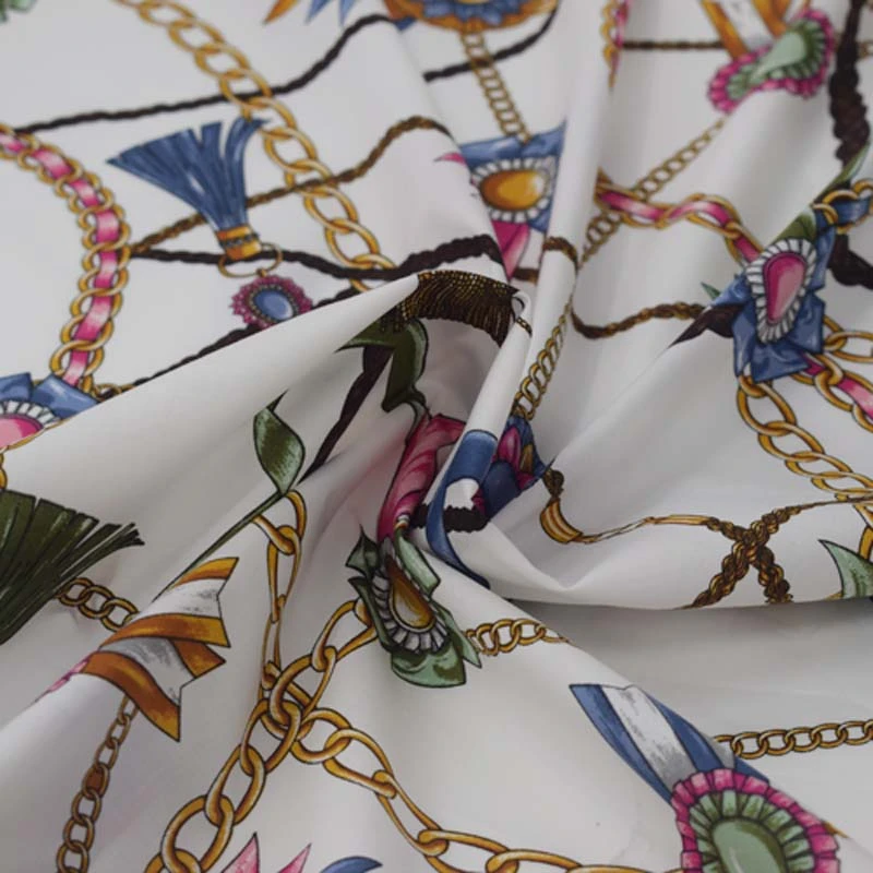 Balta apačioje spalvinga grandinės spausdinti grynos medvilnės audinio marškinėliai ткань хлопок ткани tissu afrikos telas tela 3
