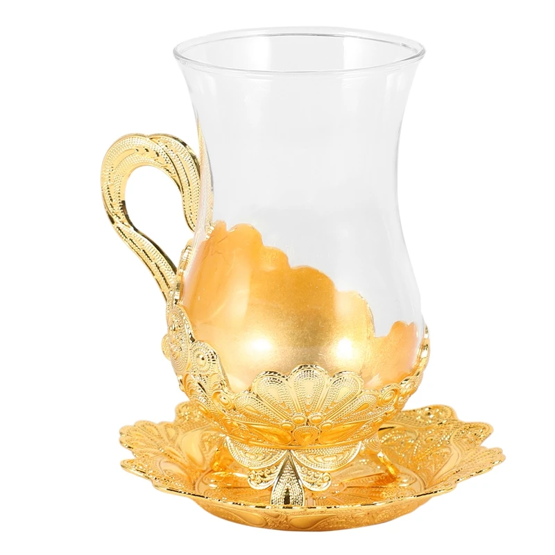 150ML Metalo Kava Stiklo Taurės Europos Stiliaus Cinko Lydinys Išskirtinį Amatų Kavos Rinkinys Arbatos Puodelio Pieno Arbatos Puodelio Vandens Indų Rinkinys 4