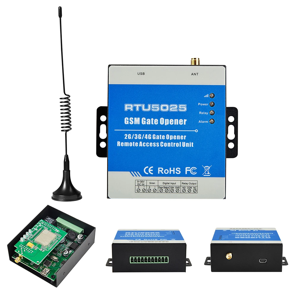 RTU5025 Belaidžio ryšio Operatorius Vartai Opener SMS Signalizacija Nešiojamų Durų Atidarytuvas On Off GSM, 3G Mobilųjį Telefoną Nuotoliniu Jungikliu 5