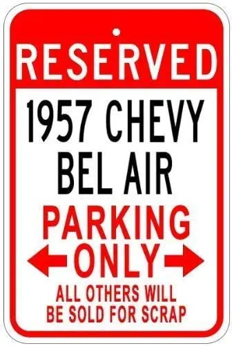 Anjoes Metalo Ženklai 1957 57 Chevy Bel Air Alavo Ženklas, Automobilių Stovėjimo Aikštelė Pasirašyti 12 X 8 Cm 3
