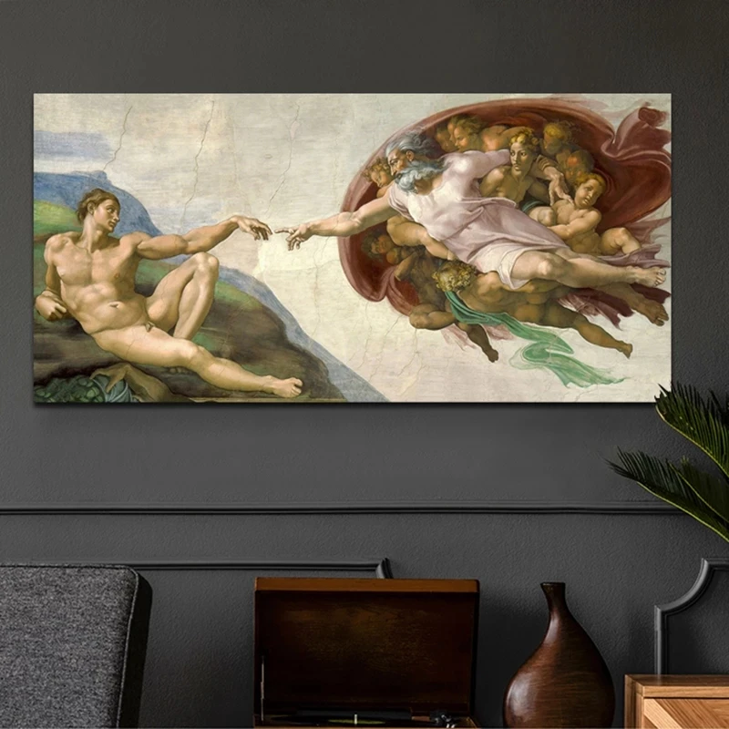 Adomo Iki Freska Michelangelo Plakatas Ir Spausdina Dekoro Kambarį Drobės Tapybos Sienos Paveiksl Namų Plakatai 0