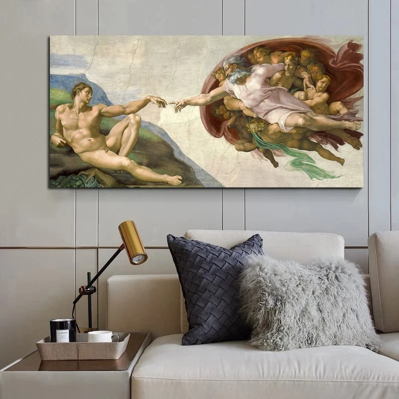 Adomo Iki Freska Michelangelo Plakatas Ir Spausdina Dekoro Kambarį Drobės Tapybos Sienos Paveiksl Namų Plakatai 5