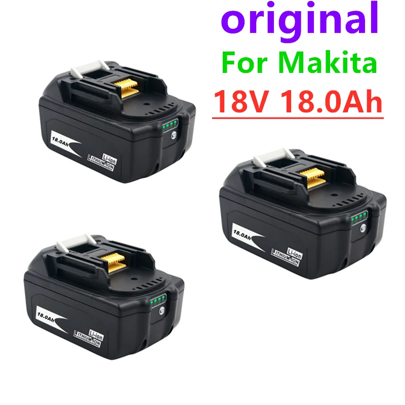 Originalus BL1860 Įkrovimo Battery18V 18000mAh Ličio jonų už Makita 18v Baterijas BL1840 BL1850 BL1830 BL1860B LXT 400+Kroviklis 1