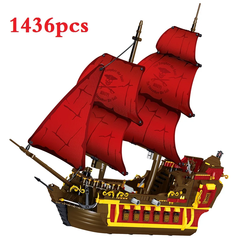 Karibų Piratų Laivų Statyba Blokai Black Pearl Plytų Komplektas Queen Anne ' s Revenge Laivų Modeliai Vaikams, Žaislai, Dovanos Vaikams 0