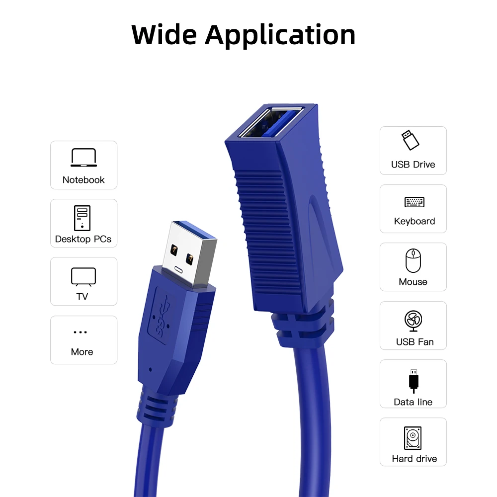 0.3 m/1m/1.5 m/1.8 m USB 3.0 Kabelį, Spartus ilgiklis Vyrų ir Moterų USB Duomenų Sinchronizavimo Perdavimo Kabelio ilgintuvas Fotoaparato Pelės 0