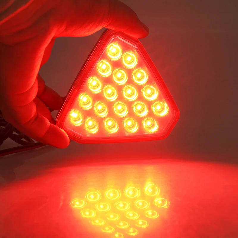 LED Automobilių Stabdžių Uodegos Šviesos Trikampis Raudona Lemputė, Atbulinės Flash Įspėjimo Rūko žibintai Anti-susidūrimo Automobilis Signalo Lemputė Universalūs Priedai 3
