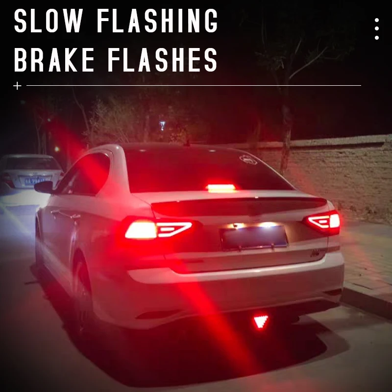 LED Automobilių Stabdžių Uodegos Šviesos Trikampis Raudona Lemputė, Atbulinės Flash Įspėjimo Rūko žibintai Anti-susidūrimo Automobilis Signalo Lemputė Universalūs Priedai 5