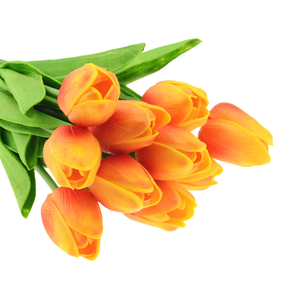 10vnt grožio Nekilnojamojo touch gėlės latekso Tulpės Dirbtinių gėlių Puokštė Netikrą gėlių nuotakos puokštė papuošti gėlės vestuvėms 4