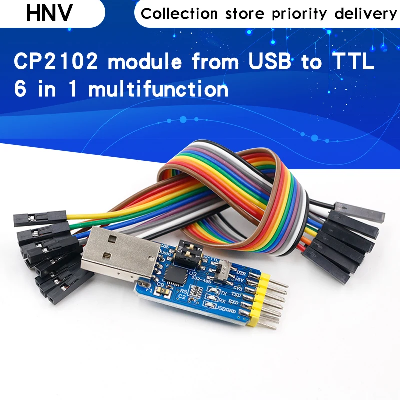 CP2102 USB-UART 6-in-1 Daugiafunkcinis(USB-TTL/RS485/232,TTL-RS232/485,232, kad 485) Serijos Adapteris Arduino 0
