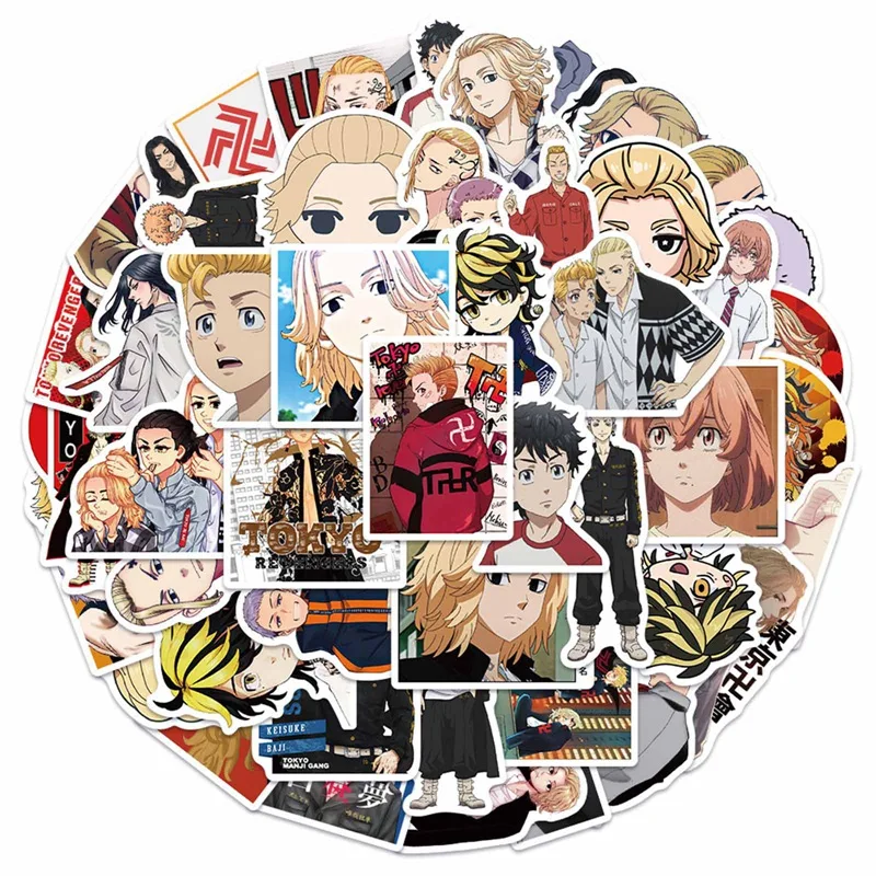 50Pcs/set Anime Tokyo Revengers Japonijos Duomenys Pobūdžio Lipdukai Riedlentė Nešiojamas Telefono užrašų knygelė Apdailos Lipdukai 2