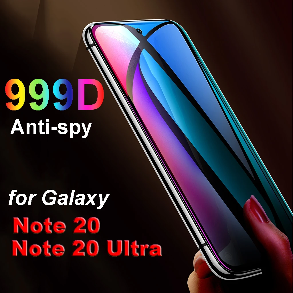 999D Privatumo Anti-Spy Grūdintas Stiklas Screen Protector for Samsung Galaxy Niote 20 Ultra Hidrauliniai kino UV Apsaugos Note20 1