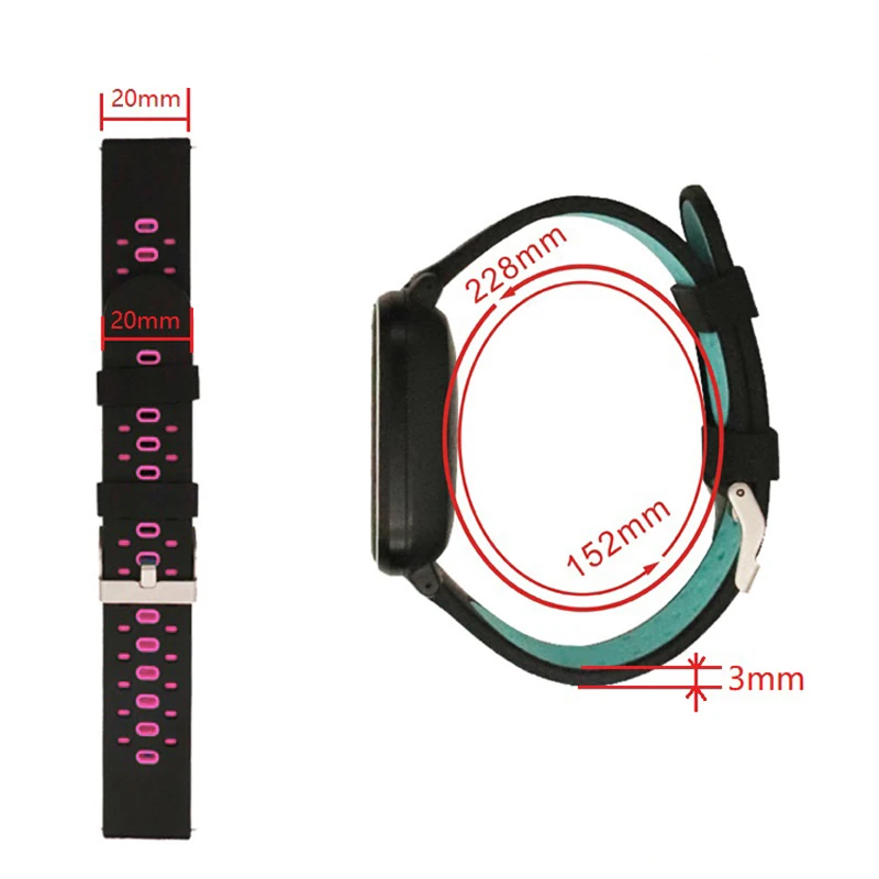 JKER 20mm Spalvinga Watchband diržu, Garmin Forerunner 245 245 M 645 Muzikos vivoactive 3 Sporto silikono Smart watchband Apyrankė 0