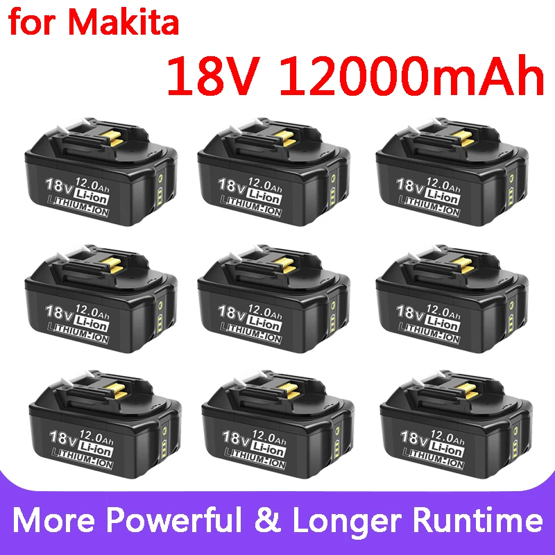 Nauja Makita 18V Baterijas 12000mAh Įkrovimo Galia Įrankiai Baterija su LED Li-ion Pakeitimo LXT BL1860B BL1860 BL1850 0