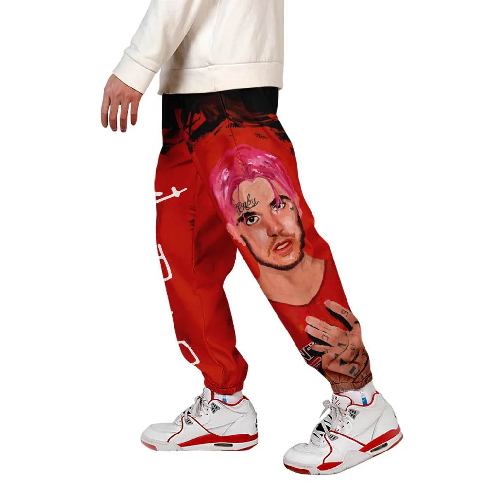 2021 naujas hiphop 3D Ziajać Vyrų lil peep unisex darbo drabužiai Harajuku streetwear elastinga juosmens mados hip-hop rudens žiemos Sporto kelnės 1