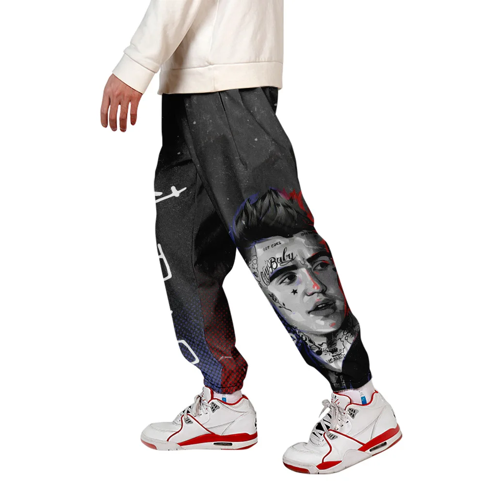 2021 naujas hiphop 3D Ziajać Vyrų lil peep unisex darbo drabužiai Harajuku streetwear elastinga juosmens mados hip-hop rudens žiemos Sporto kelnės 2