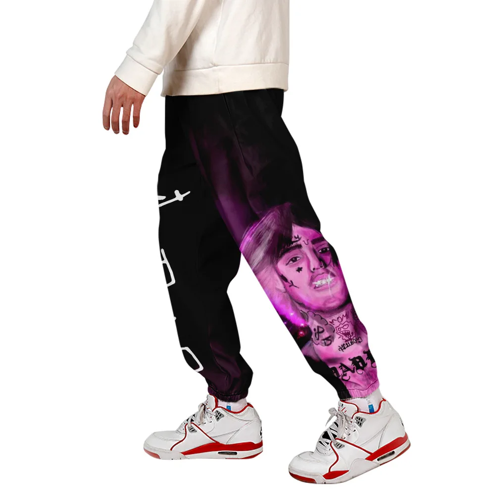 2021 naujas hiphop 3D Ziajać Vyrų lil peep unisex darbo drabužiai Harajuku streetwear elastinga juosmens mados hip-hop rudens žiemos Sporto kelnės 3