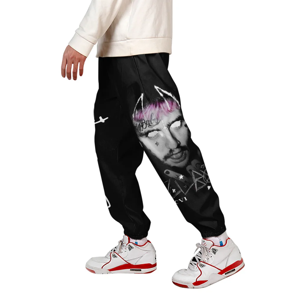 2021 naujas hiphop 3D Ziajać Vyrų lil peep unisex darbo drabužiai Harajuku streetwear elastinga juosmens mados hip-hop rudens žiemos Sporto kelnės 4
