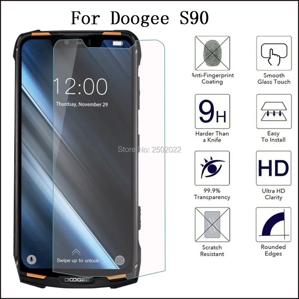 Grūdintas Stiklas Doogee S90 Pro Stiklo Screen Protector 2.5 D 9H Premium Grūdintas Stiklas Doogee S90 Apsauginės Plėvelės 1