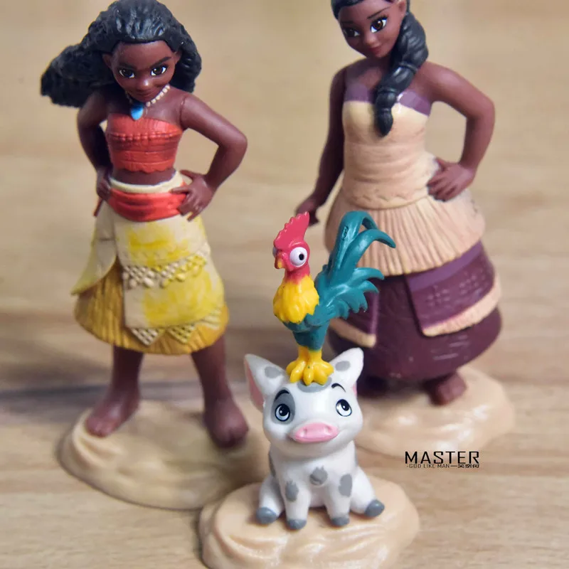 3PCS/daug Disney Vandenyno: moyana ir mama Gaidys ir kiaulių animacinių filmų cute lėlės rankų modelio papuošalų kolekcijos papuošalai 3