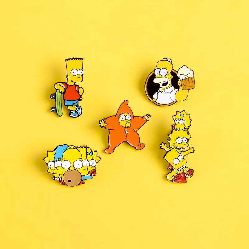 Animacinių Filmų Įdomus Anime Simbolių Laiminga Šeima Kūrybinės Emalio Sagės Mielas Geltona Gyvūnų Star Baby Smeigtukai Drabužius Švarkelio Atlapas Pin 0