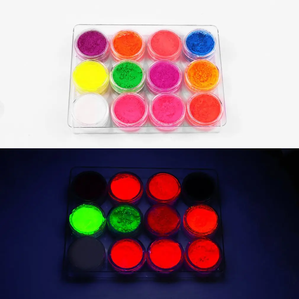Nagų Flash Powde 12 spalvų Nagų Liuminescencinės Milteliai lengvas Ir Minkštas Nustatyti Šviesus Lengva Naudoti Ilgalaikį Poveikį Liuminescencinių Miltelių 2