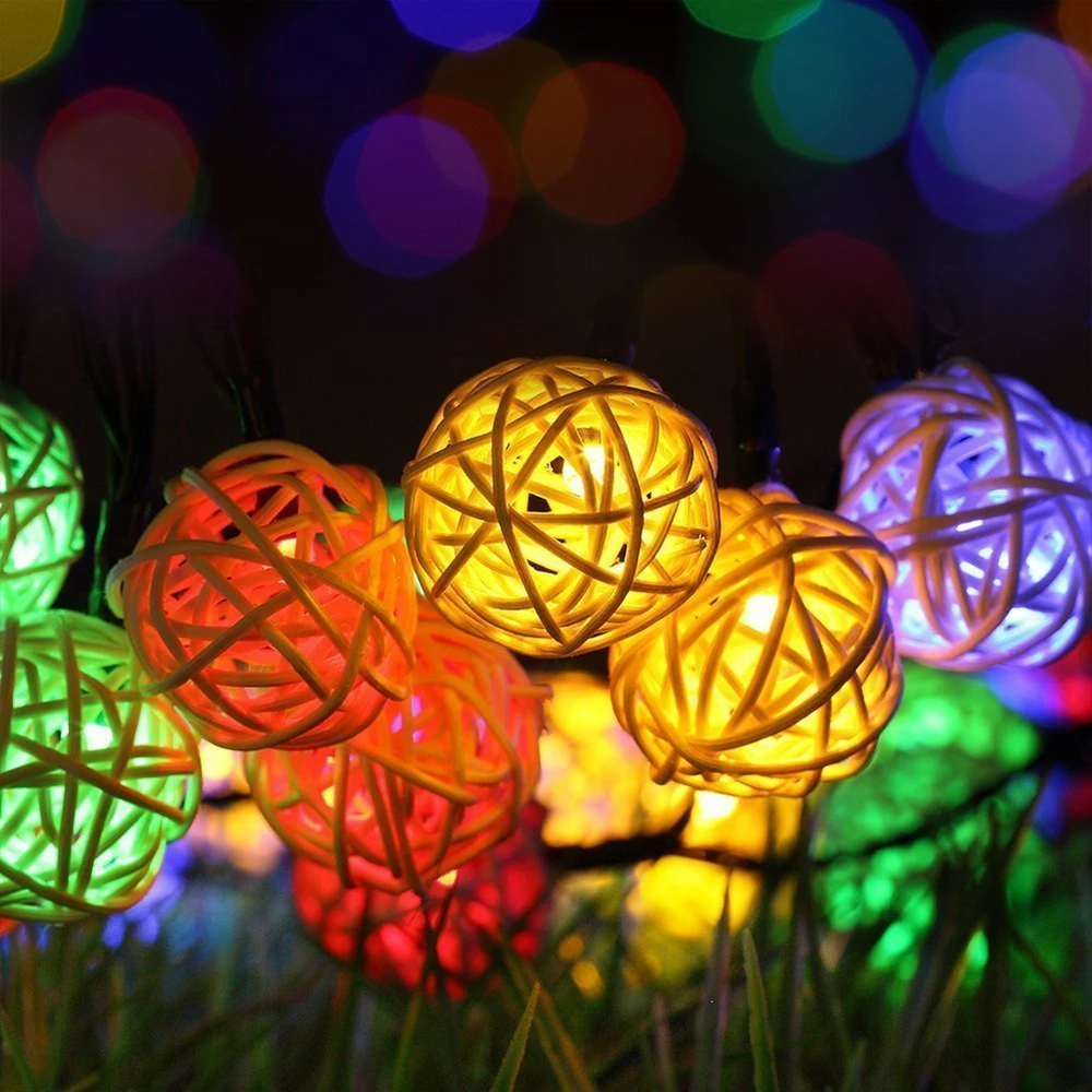 Rotango Šviesos eilutę Kalėdų Pasakos Dekoratyvinės šviesos Powered by Baterija, LED lempos partijų Vestuvių Sodas Girliandą Kalėdų medžio 2