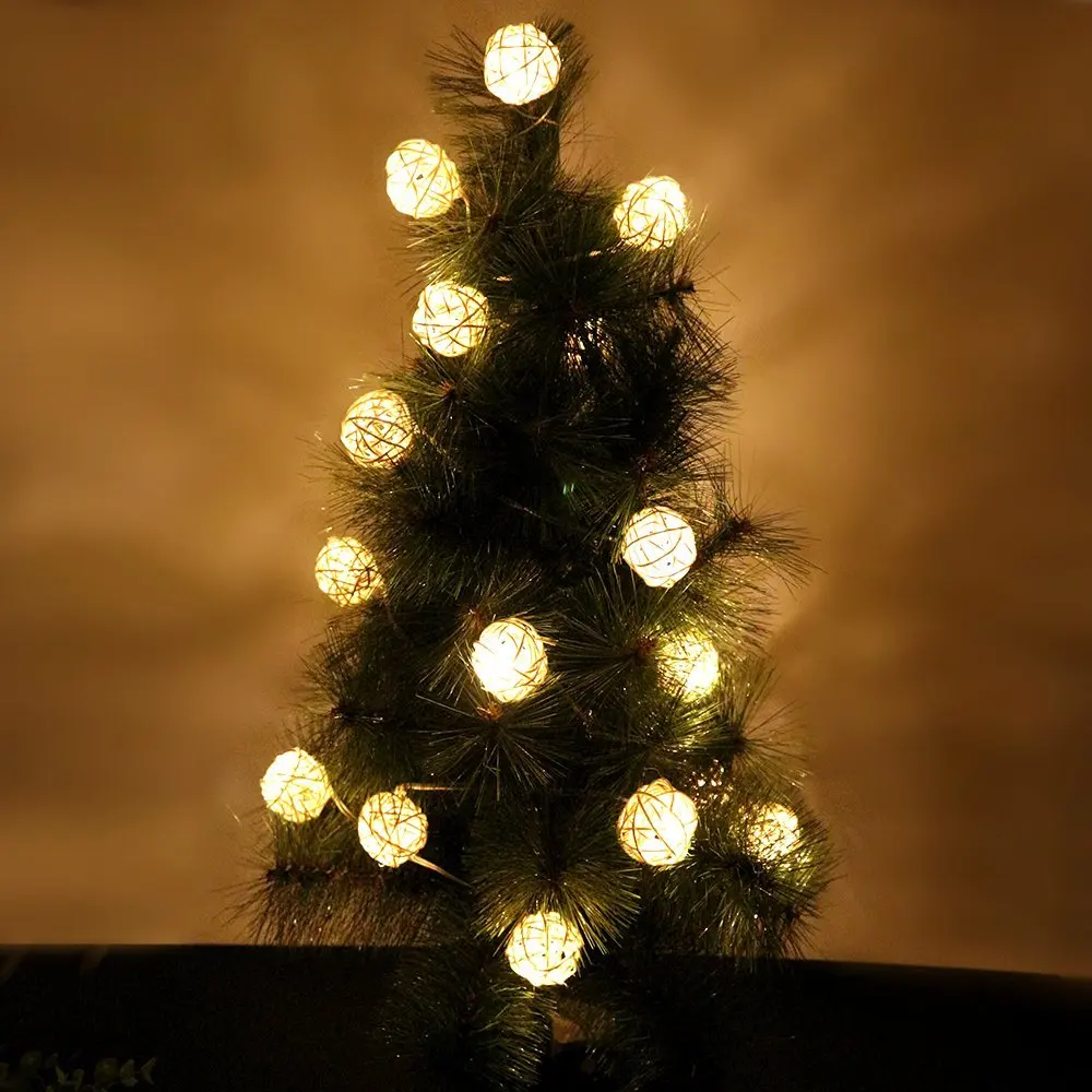 Rotango Šviesos eilutę Kalėdų Pasakos Dekoratyvinės šviesos Powered by Baterija, LED lempos partijų Vestuvių Sodas Girliandą Kalėdų medžio 5
