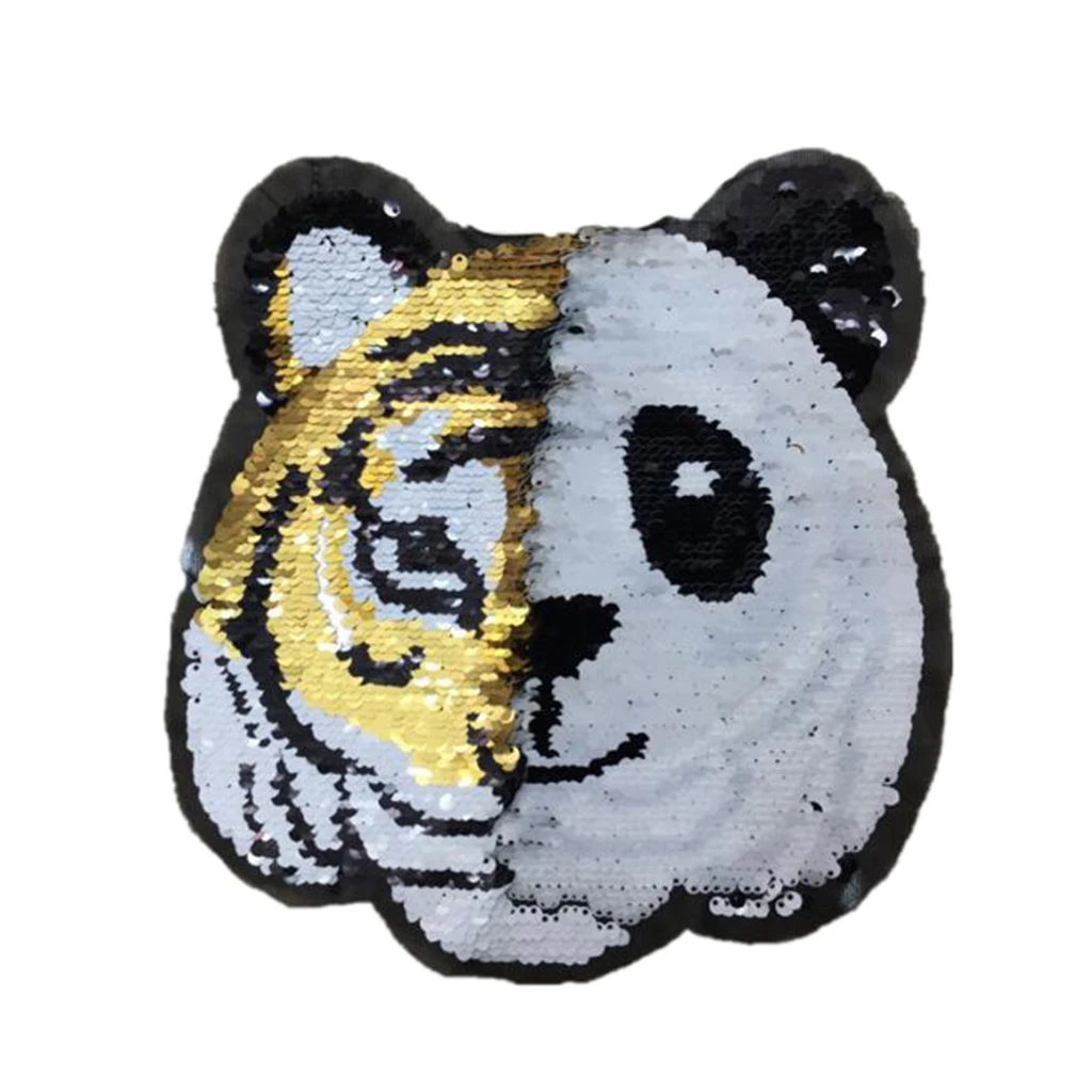 Panda Pleistras Grįžtamasis Pakeisti Tigras Blizgančiais Aplikacijos Drabužių Lipdukas 3