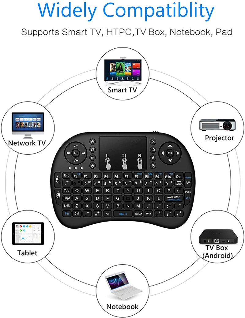 I8 Mini Wireless Keyboard 2,4 GHz rusijos anglų kalba Oro Pelė Su Touchpad Nešiojamas Android TV Box PC 0