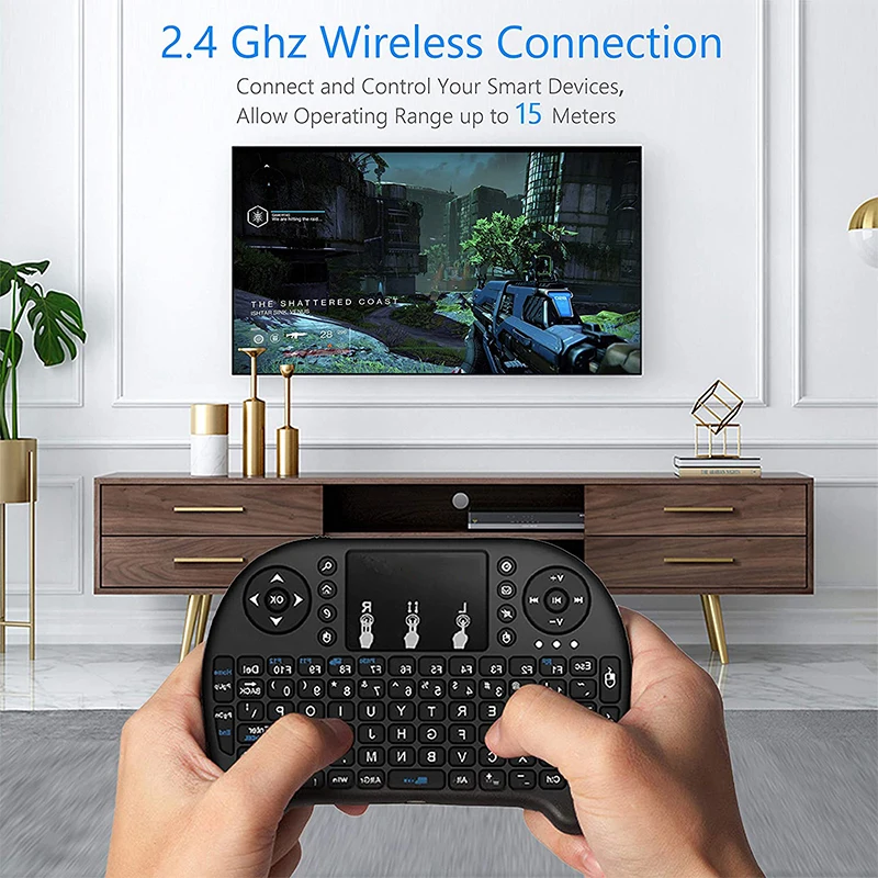 I8 Mini Wireless Keyboard 2,4 GHz rusijos anglų kalba Oro Pelė Su Touchpad Nešiojamas Android TV Box PC 1