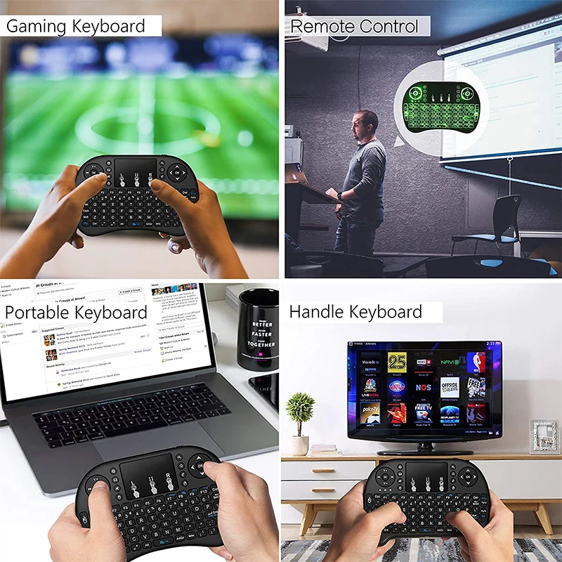 I8 Mini Wireless Keyboard 2,4 GHz rusijos anglų kalba Oro Pelė Su Touchpad Nešiojamas Android TV Box PC 4