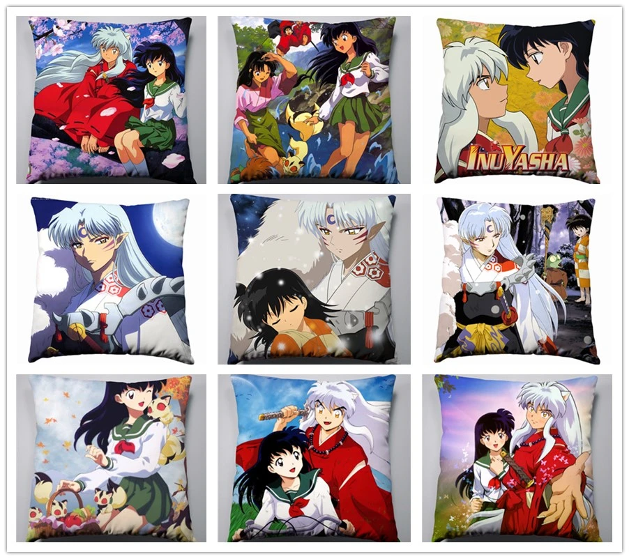 Anime, Manga Inuyasha Šilko pagalvių užvalkalai 40x40cm Pagalvės užvalkalą Padengti Sėdynės Patalynės, Pagalvėlių 002 2