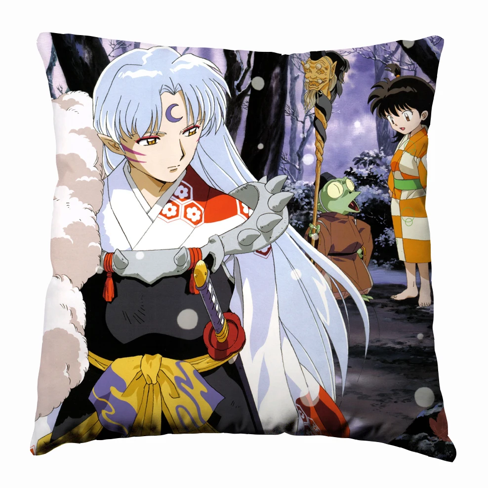 Anime, Manga Inuyasha Šilko pagalvių užvalkalai 40x40cm Pagalvės užvalkalą Padengti Sėdynės Patalynės, Pagalvėlių 002 3