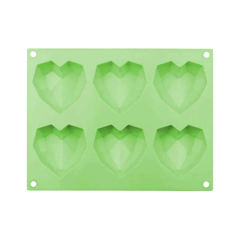 6 Ertmės 3D Putėsiai Bakeware Muilo Formos Pyragaičiai Įrankiai Tortas Diamond Silikono Meilės Pelėsių Dekoravimo Širdies 1
