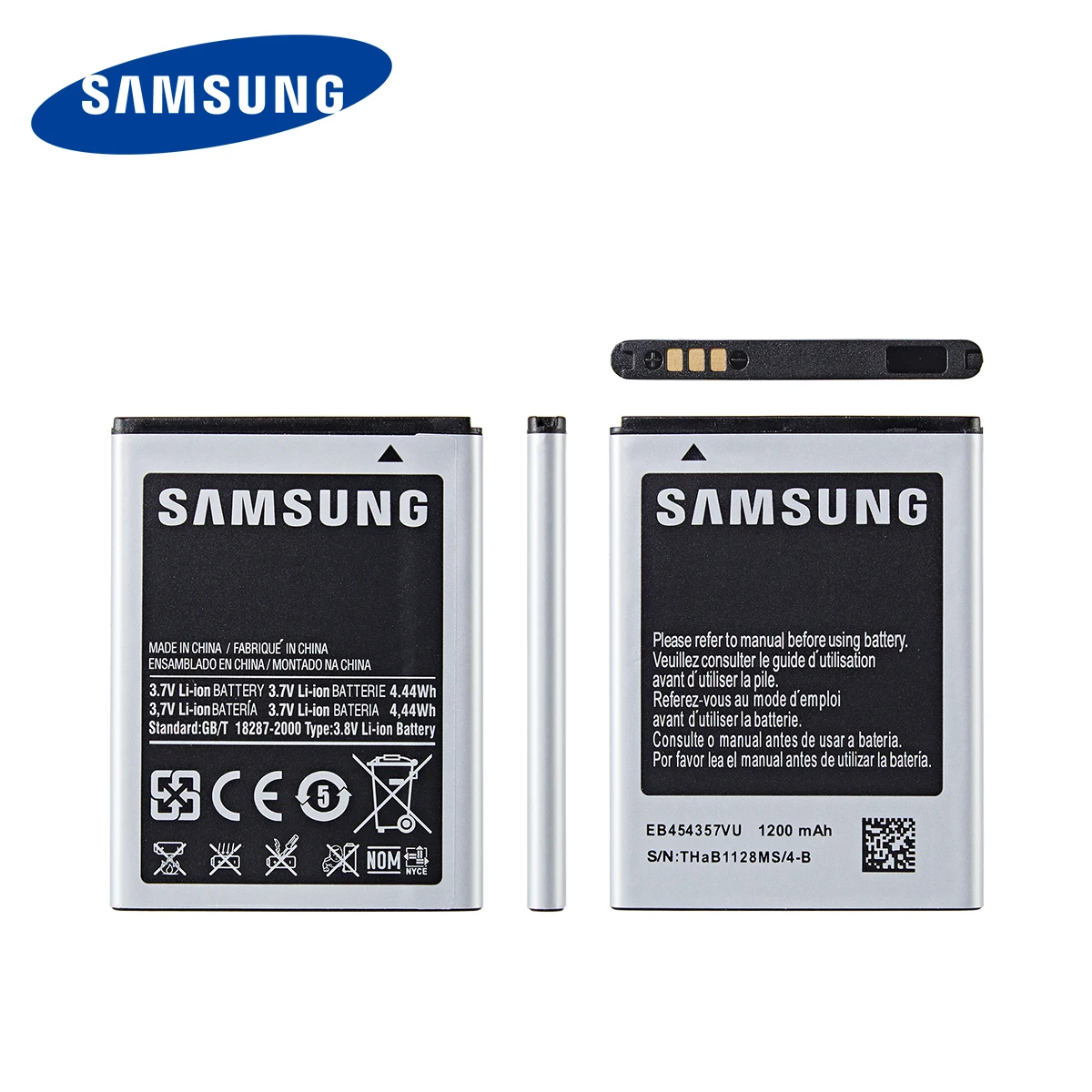 SAMSUNG Originalus EB454357VU 1200mAh Bateriją, Skirtą Samsung Galaxy Y S5360 Y Pro B5510 Wave S5380 S5368 Pocket S5300 Chat B5330 1