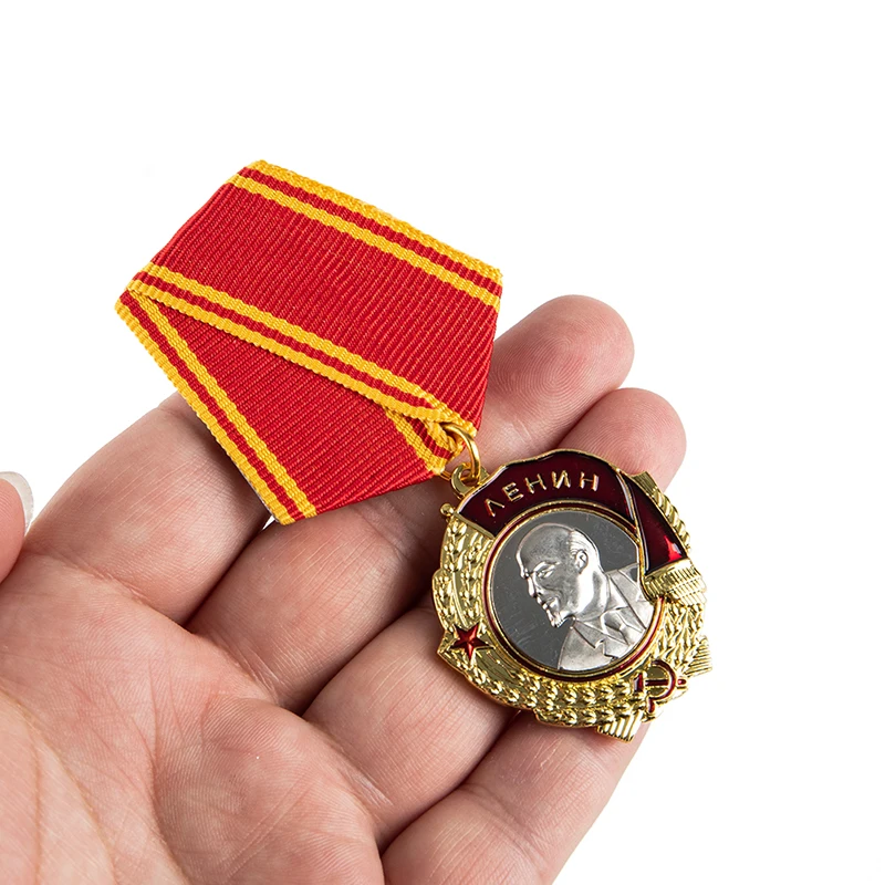CCCP Orden Lenina SSRS Lenino Prieš Sovietų Sąjungos Karinės Medalis Rusijos Karinės Apdailos CCCP Asmuo, Aukso Ženkleliai 3