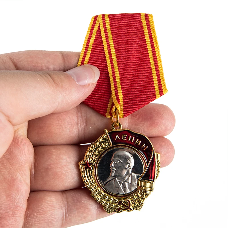 CCCP Orden Lenina SSRS Lenino Prieš Sovietų Sąjungos Karinės Medalis Rusijos Karinės Apdailos CCCP Asmuo, Aukso Ženkleliai 5