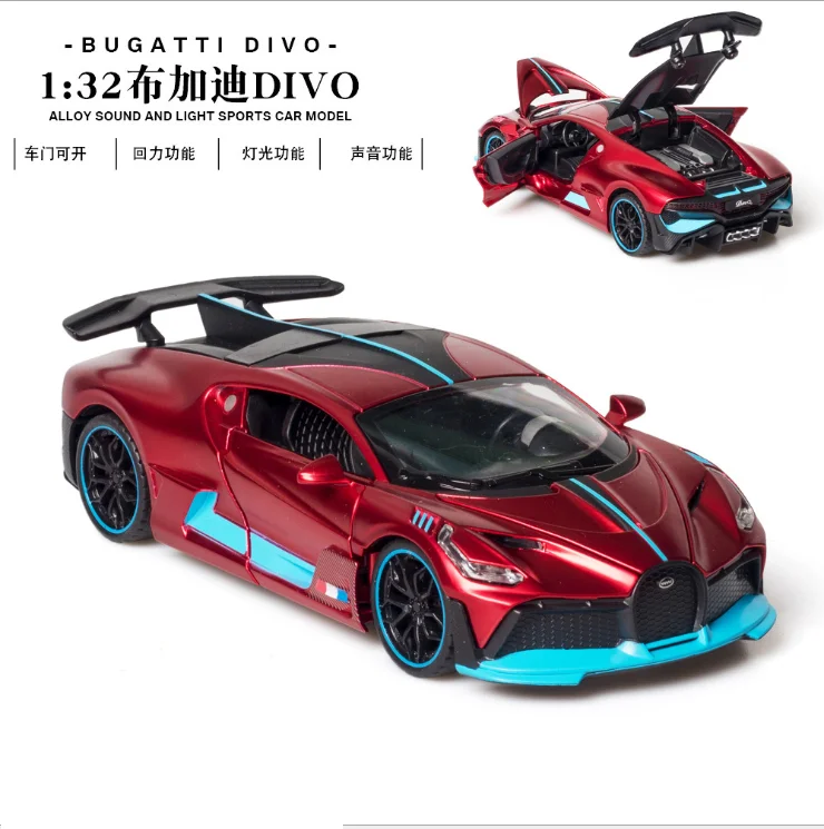 1: 32 modeliavimas Bugatti Divo lydinio automobilių sporto prabangių automobilių modeliu, vaikų žaislai, gimtadienio, Kalėdų, Naujųjų Metų dovana ekologiškų automobilių 3