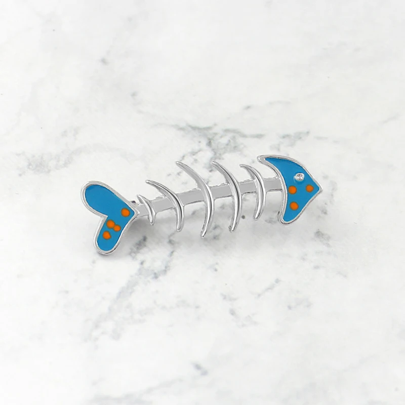Kūrybinės animacijos šokančių žuvų kaulų emaliuota segė žvejybos pin apykaklės žvejys mygtuką ženklelį ir simbolis dovana 5
