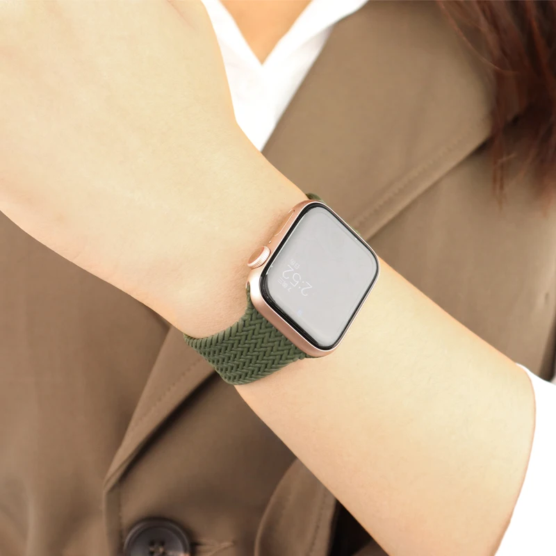 Solo Kilpos Diržas, Apple Watch band 44mm 40mm 38mm 42mm silikono Elastinga watchband Tinklelio modelis iWatch Series 5 4 3 6 SE 2