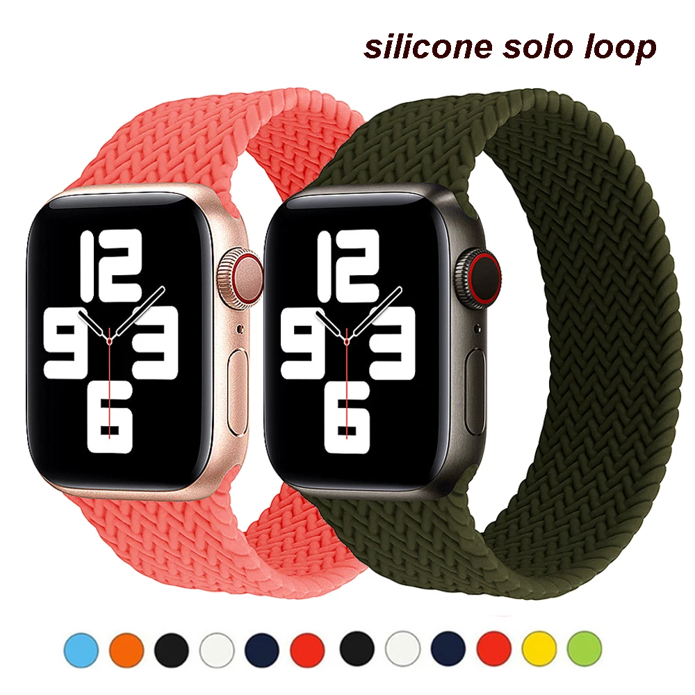 Solo Kilpos Diržas, Apple Watch band 44mm 40mm 38mm 42mm silikono Elastinga watchband Tinklelio modelis iWatch Series 5 4 3 6 SE 4