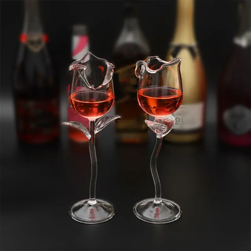 Išgalvotas Red Wine Goblet Vyno Kokteilis Akinius 100ml Rožių Žiedų Formos Vyno taurė P 0