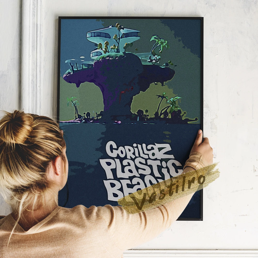 Gorillaz Plakatas, Virtualios Juostos Sienos Menas, Animacinių filmų Virtualus Personažas 2d Makaronų Russel Hobbs Murdoc Niccals Sienos Nuotrauka, Gerbėjų Dovana 3